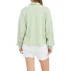 Blu Pepper Button Placket Sweater Top In Light Sage