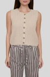 Blu Pepper Button-up Sweater Tank In Brown