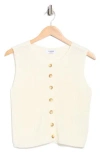 Blu Pepper Button-up Sweater Tank In White