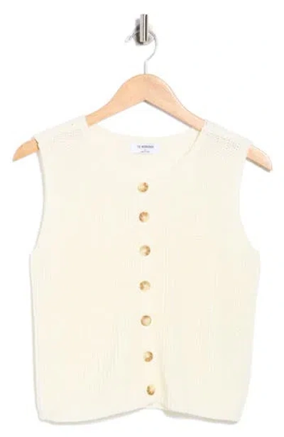 Blu Pepper Button-up Sweater Tank In White