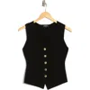 Blu Pepper Button-up Vest In Black