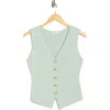 Blu Pepper Button-up Vest In Green