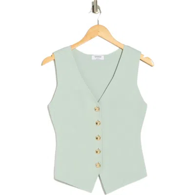 Blu Pepper Button-up Vest In Green