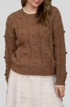 Blu Pepper Cable Knit Sweater In Brown