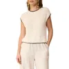 Blu Pepper Cap Sleeve Button Back Sweater In Cream