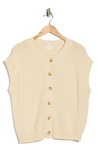 Blu Pepper Cap Sleeve Button Front Cardigan In White