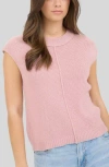 Blu Pepper Cap Sleeve Knit Top In Pink
