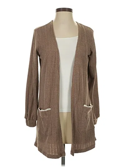 Blu Pepper Cardigan Sweater In Brown
