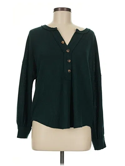Pre-owned Blu Pepper Cardigan Sweater In Green