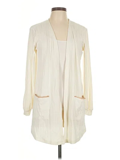 Pre-owned Blu Pepper Cardigan Sweater In Ivory