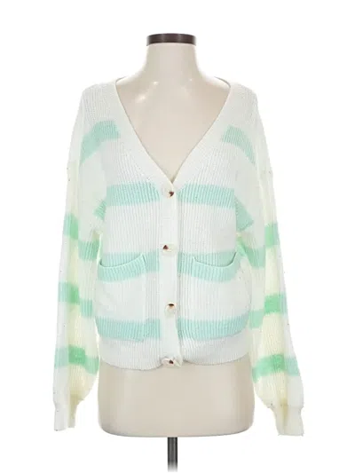 Pre-owned Blu Pepper Cardigan Sweater In White