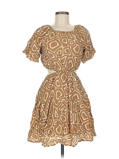 Pre-owned Blu Pepper Casual Dress In Brown