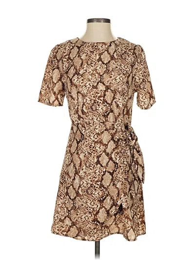 Pre-owned Blu Pepper Casual Dress In Brown
