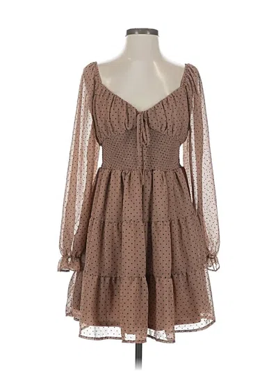 Blu Pepper Casual Dress In Brown