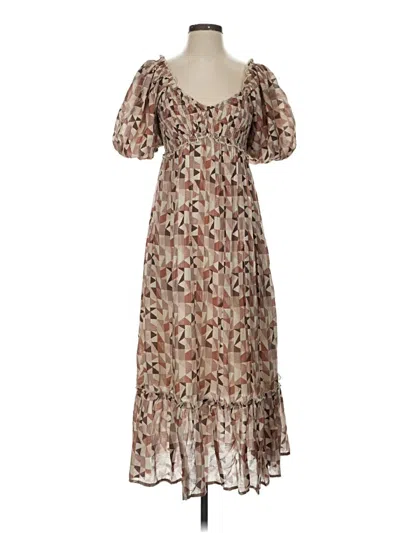 Pre-owned Blu Pepper Casual Dress In Brown