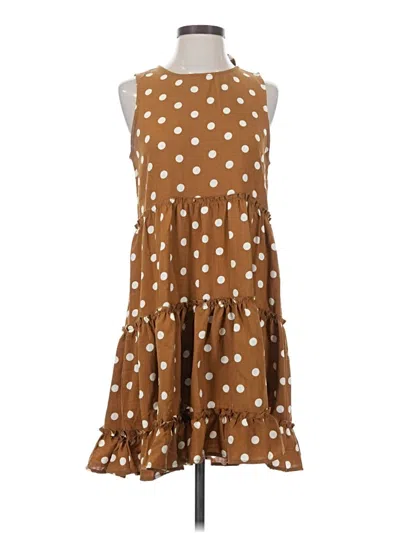 Pre-owned Blu Pepper Casual Dress In Brown