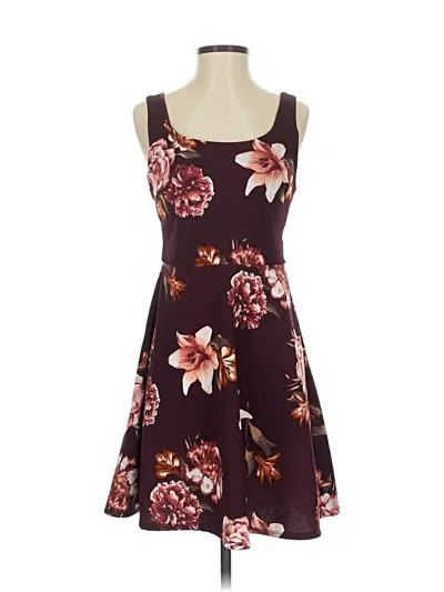 Pre-owned Blu Pepper Casual Dress In Burgundy