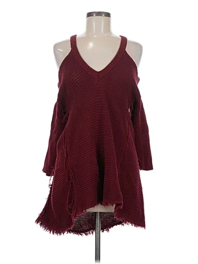 Pre-owned Blu Pepper Casual Dress In Burgundy