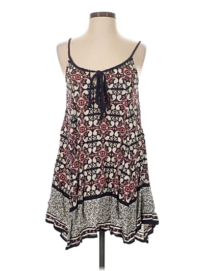 Pre-owned Blu Pepper Casual Dress In Burgundy
