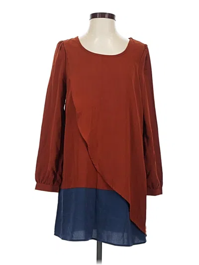 Pre-owned Blu Pepper Casual Dress In Burgundy