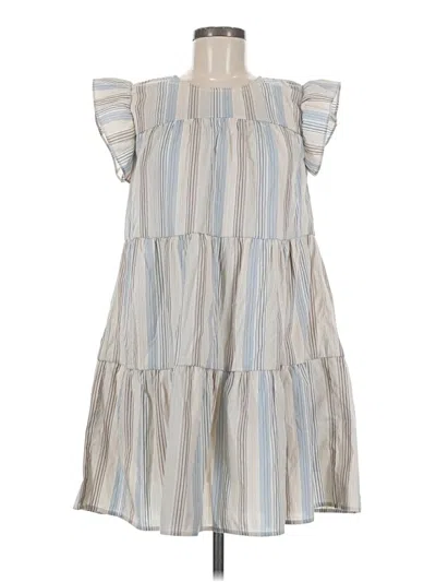 Pre-owned Blu Pepper Casual Dress In Gray