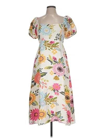Pre-owned Blu Pepper Casual Dress In Ivory