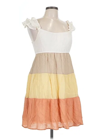 Pre-owned Blu Pepper Casual Dress In Ivory