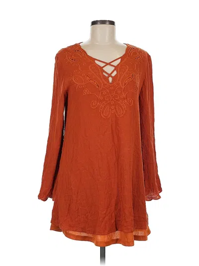 Pre-owned Blu Pepper Casual Dress In Orange