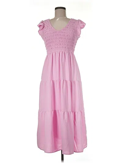 Pre-owned Blu Pepper Casual Dress In Pink