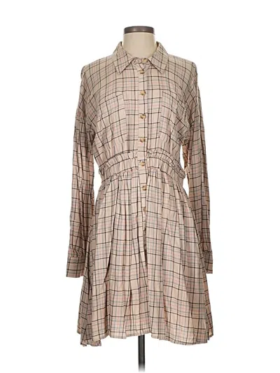 Pre-owned Blu Pepper Casual Dress In Tan