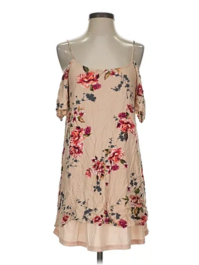 Pre-owned Blu Pepper Casual Dress In Tan