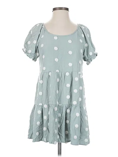 Pre-owned Blu Pepper Casual Dress In Teal