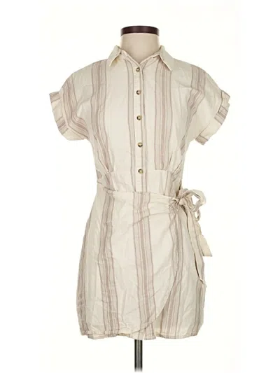 Pre-owned Blu Pepper Casual Dress In White