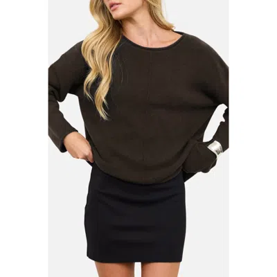 Blu Pepper Center Seam Sweater In Brown
