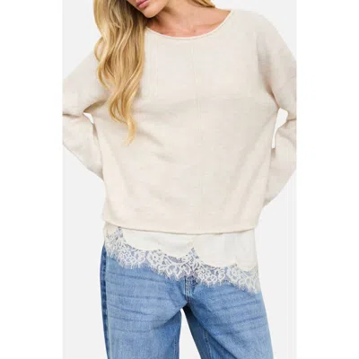 Blu Pepper Center Seam Sweater In White
