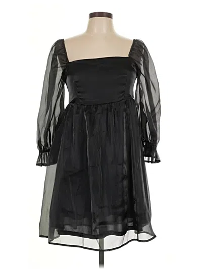 Pre-owned Blu Pepper Cocktail Dress In Black
