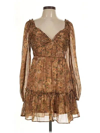 Pre-owned Blu Pepper Cocktail Dress In Brown