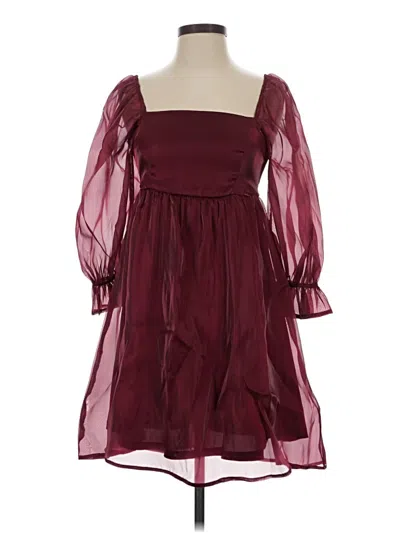 Pre-owned Blu Pepper Cocktail Dress In Burgundy