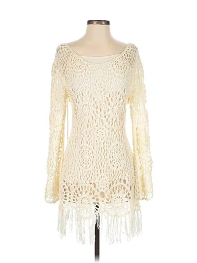 Pre-owned Blu Pepper Cocktail Dress In White