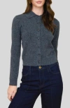 Blu Pepper Collared Crop Cardigan In Gray