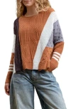 Blu Pepper Colorblock Sweater In Sienna Multi
