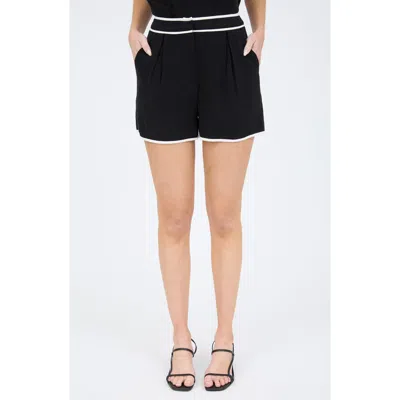 Blu Pepper Contrast Piping High Waist Shorts