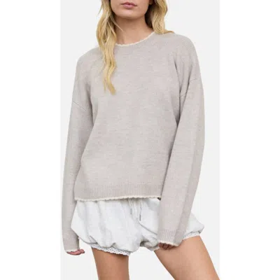 Blu Pepper Contrast Trim Crew Sweater In Multi