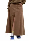 Blu Pepper Corduroy Maxi Skirt In Brownstone In Brown