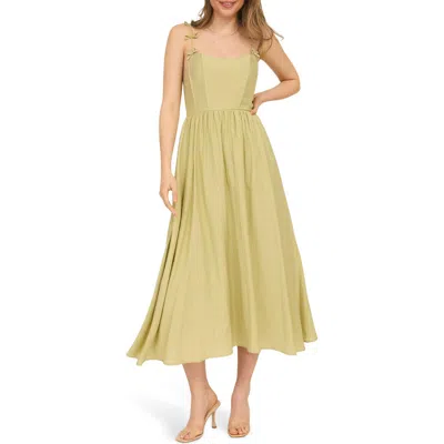 Blu Pepper Corset Bow Strap Midi Sundress