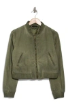 Blu Pepper Cotton Twill Bomber Jacket In Olive