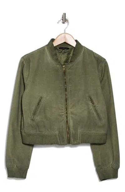 Blu Pepper Cotton Twill Bomber Jacket In Olive