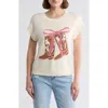 Blu Pepper Cowboy Boots Graphic Short Sleeve Sweater
