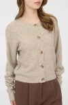 Blu Pepper Crewneck Button Down Cardigan In Multi
