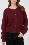 Blu Pepper Crewneck Button Down Cardigan In Neutral